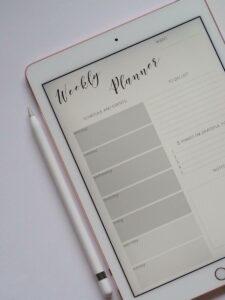 Weekly Planner Tablet Interior Design Business